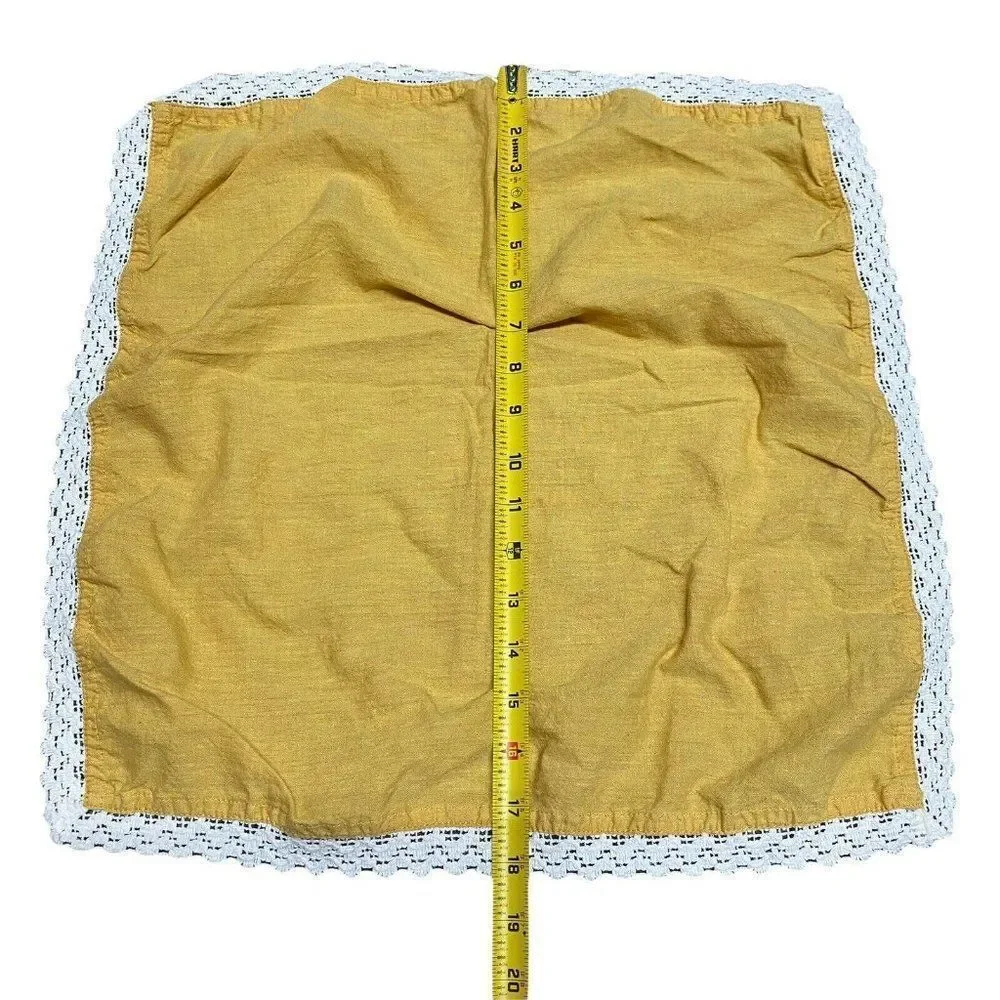 Pier 1 Imports Yellow Lace Trim  Chambray Mustard Seed Cloth Napkins Set Of 6